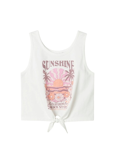 Name It Nkfvaya Sl Kız Çocuk Crop T-shirt 13241654 Beyaz