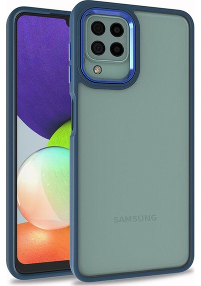 Galaxy A12 Kılıf Zore Flora Kapak Mavi