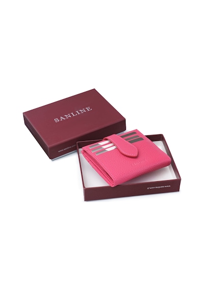 Sanline Sanlıne 800 Hakiki Deri Kartlık Görünümlü Unisex Cüzdan - Fuşya