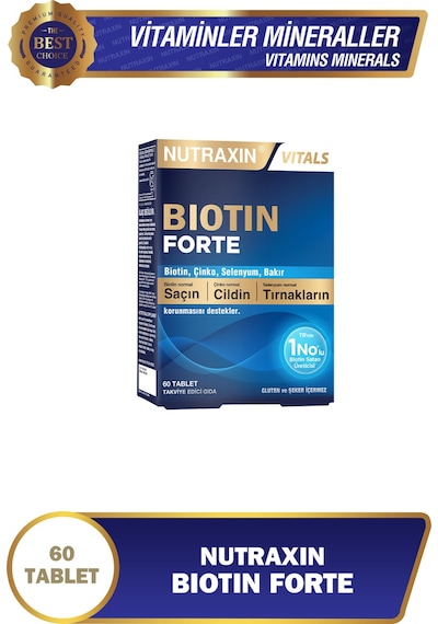 Biotin Forte 5.000 Mcg 60 Tbl - Biyotin, Çinko, Selenyum, Bakır Saç Ve Tırnak Vitamini