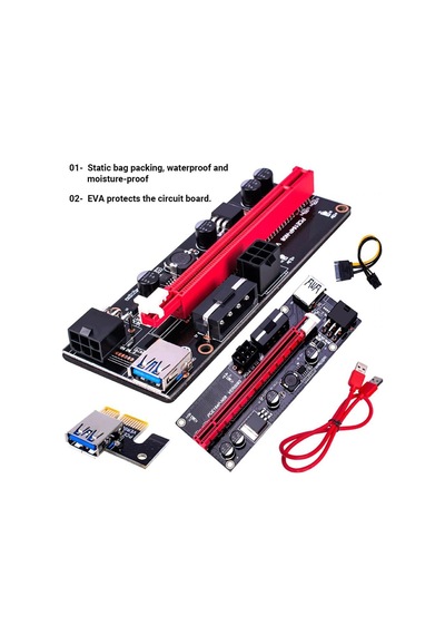 Pcı E 1X To 16X Usb 3.0 Riser Ekran Kartı Bitcoin 009S 9. Nesil
