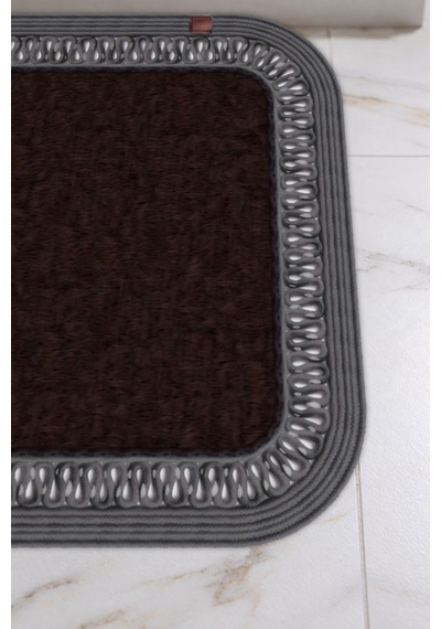Banyo Paspası Takımı 70x110+50x70 Cm İç Trikot Acı Kahve & Antrasit
