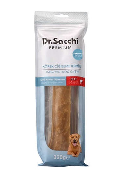 Dr.sacchi Premium Sığır Etli Doğal Sığır Derisi Press Kemik Tahılsız Köpek Ödülü 12'' 1'li 320 Gr