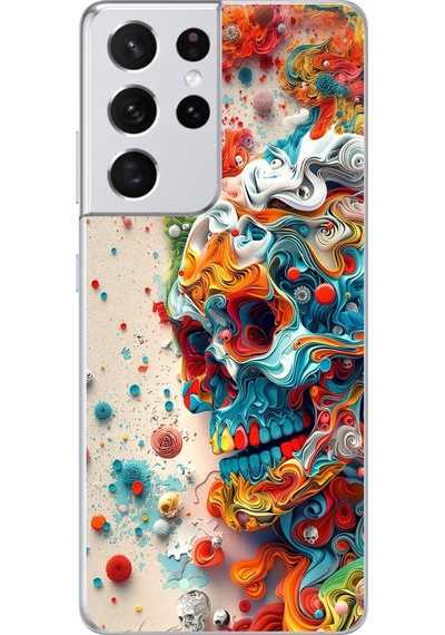 Samsung Galaxy S21 Ultra Uyumlu Şeffaf Kılıf Graffiti 5 Tasarımlı