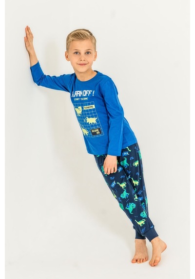 Rolypoly Erkek Çocuk Start The Game Mavi Uzun Kol Pijama Takım Rp3860-c-v1 Rp3860-c-v1