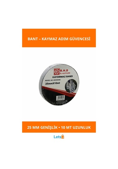 Kaydırmaz Güvenlik Bantı 25 Mm X 10 Mt Ahşap Metal Seramik İç Dış Mekan 1 Adet