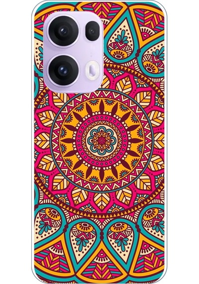 Oppo Reno 13 Pro Uyumlu Mandala Baskılı Silikon Kılıf Renkli