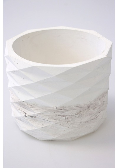 Yapay Çiçek Deposu Handmade Beton Saksı 12.5 Cm Model-8 Taş Rengi