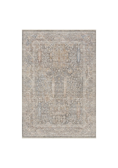 Mariesse Home Vintage Eskitme Desenli Makine Dokuma Salon Oturma Odası Halısı 10202 Bej