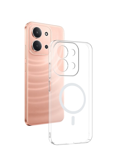 Redmi 15c Kamera Korumalı M-safe Şarj Özellikli Şeffaf Mkst London Silikon Kapak - Şeffaf Şeffaf