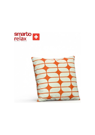 Smarto Relax Içi Dolgulu Kırlent 45x45 Cm Kare Salon & Berjer Kırlenti - Smr-kır-026 Beyaz - Turuncu