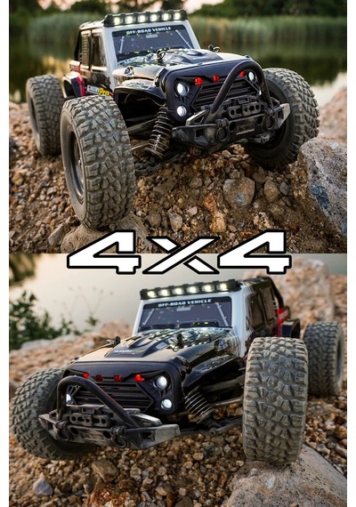 Mofy Baby Gantry Pro Fırçasız Motor Rc Uzaktan Kumandalı Araba 4wd 1:16 Metal İç Aksam 70km/h Şarjlı 4x4 Araç Kırmızı