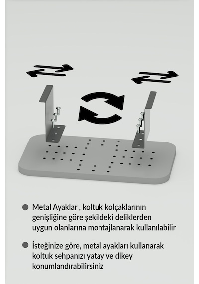 Yan Sehpa Ayarlanabilir Tepsi Dikdörtgen Dekoratif Modern Yatay Dikey Koltuk Sehpası Ceviz Atlantik Çam