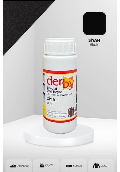 Derby Siyah Mont Direksiyon Koltuk Deri Boyası 100 Ml Sünger
