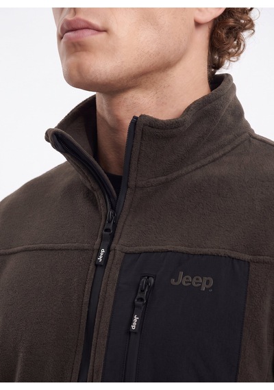 Jeep Kahverengi Erkek Polar Sweatshırt J4wm-swt4444 Koyu Haki