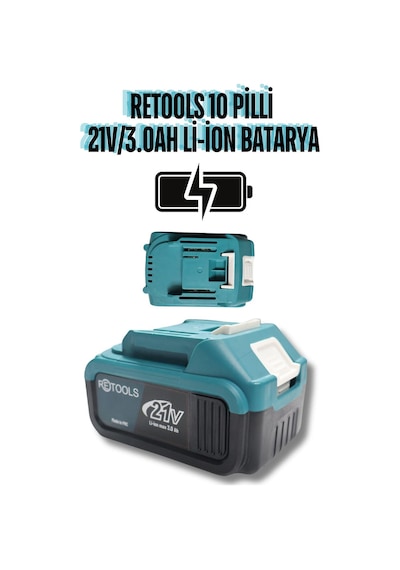 10 Pilli Li-ion Batarya 21v/3.0ah Mavi