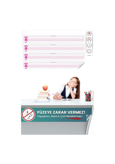 Kılavuz Çizgili Yazı Tahtası, Yeni Müfredata Uygun, Yazılıp Silinebilen, Sihirli Akıllı Kağıt Pano