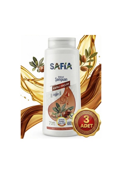 Safia Kapalı Saçlar Şampuan 3x650 Ml Tüm Saçlar