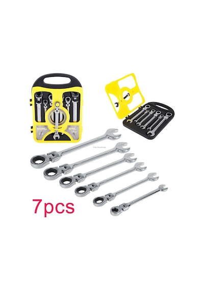 Makro 7 Parça Mafsallı Cırcır Anahtar Seti Cırcır Set 8-19 Mm