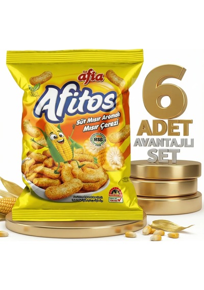 Afia Afitos Süt Aromalı Mısır Çerezi 6x50 Gr