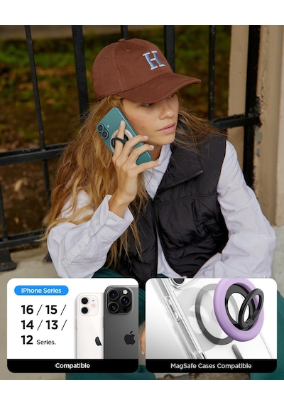 Magsafe Destekli Modeller İle Uyumlu Telefon Tutucu Halka Nano Pop Mag Fit Stand Özellikli Mor - Amp09030 2 Mixed