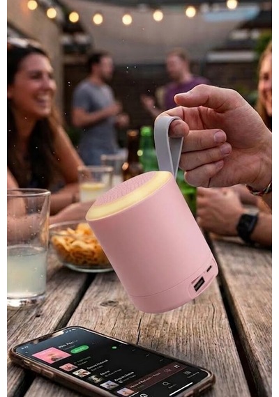 Özel Seri Cihaz Seyahat Küçük Bluetooth Hoparlör Speaker D24 Pembe
