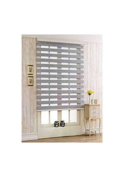 Gri Zebra Stor Perde Oygusuz İthal Bambu