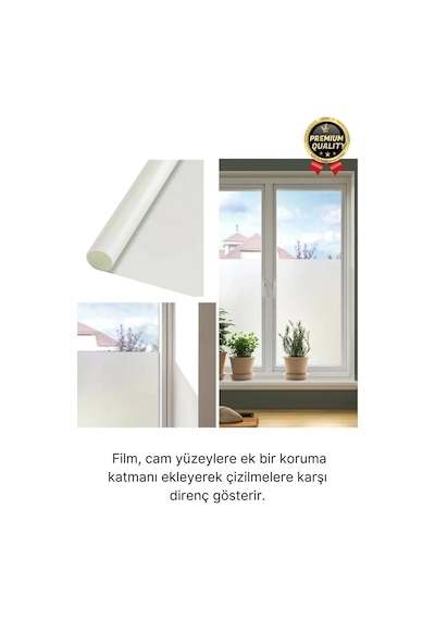 Uv Engelleyici İçeriyi Göstermeyen Yapışkan İz Bırakmaz Ofis Ev Buzlu Cam Filmi 5 Mt X 60 Cm Diğer