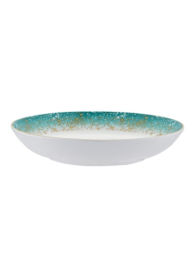 İstanbul Porselen Starlight Fine Bone New Year Yılbaşı Çukur Tabak 22 Cm Mavi