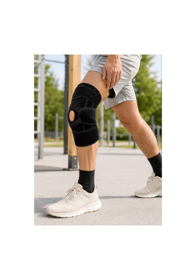 Sporcu Patella Dizliği Esnek Ligamentli Silikon Pedli Menisküs Diz Destek Bandajı