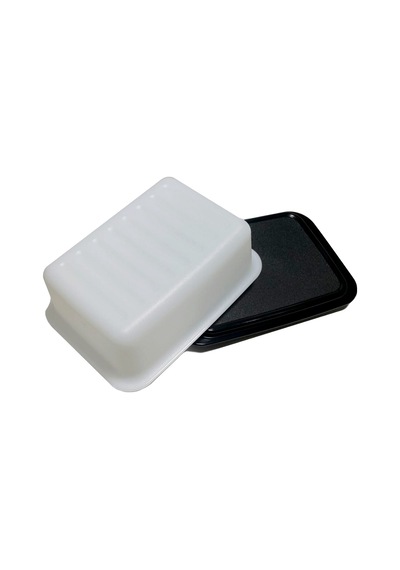 Tupperware Eko Tereyağlık Kapaklı Tereyağ Margarin Saklama Kabı Beyaz - Siyah
