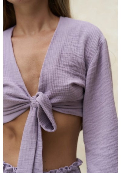 Mai Collection Mai Studios Co. Marshanda Lila Crop Etek Takım Lila