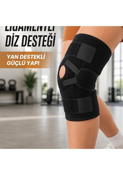 Ligamentli Sporcu Dizliği Patella Destekli Ayarlanabilir Bantlı Diz Koruyucu