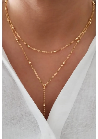 Sarkıntılı Kolye Gold Kaplama Kadın Kolye Gold