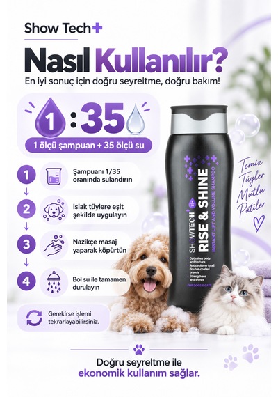 Showtech Kabartıcı Ve Dolgunlaştırıcı Köpek Şampuanı 300 Ml 35:1 Konsantre