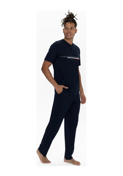 U.s. Polo Assn. Erkek Alt Üst Düğmeli Pijama Takımı Lacivert