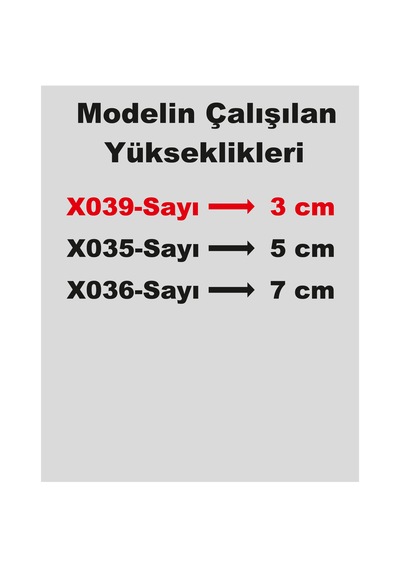 Stencil Rakam Boyama Şablonu X039-sayı Rakam Yüksekliği 3 Cm