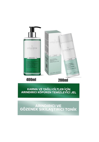 Lenaderm Lotion 200 Ml+lenaderm Sebiclear Gel 400 Ml