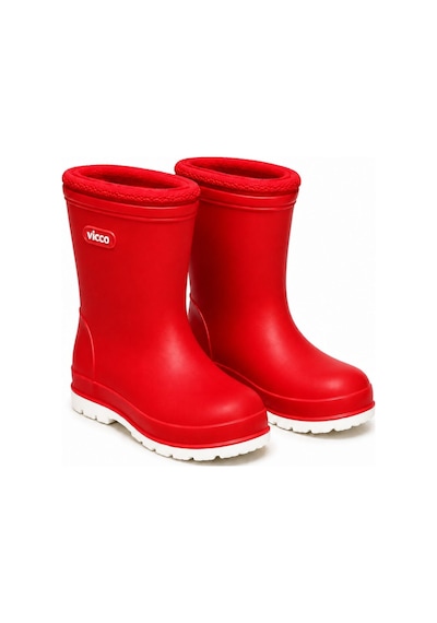 Vicco Mellow Kürklü Pvc Su Çizmesi Yağmur Botu Ortopedik Çocuk Bot Kırmızı