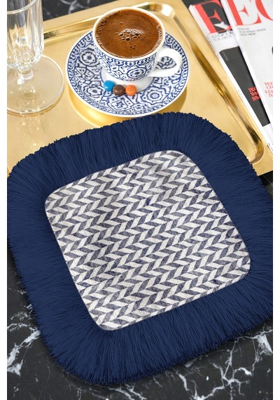 Zigzag Lüks Saçaklı Sunum Peçetesi - Geometrik Chic Modern Lacivert Desenli Kahve Sunum Mendili Okyanus Gök Mavisi Zigzag Lüks Saçaklı Sunum Peçetesi - Geometrik Chic Modern Lacivert Desenli Kahve Sunum Mendili Okyanus Gök Mavisi
