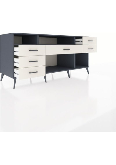 Kronos Konsol 2 Raflı 6 Çekmeceli 176x59x83 Antrasit-antrasit/aytaşı Antrasit/aytaşı Kronos Konsol 2 Raflı 6 Çekmeceli 176x59x83 Antrasit-antrasit/aytaşı Antrasit/aytaşı