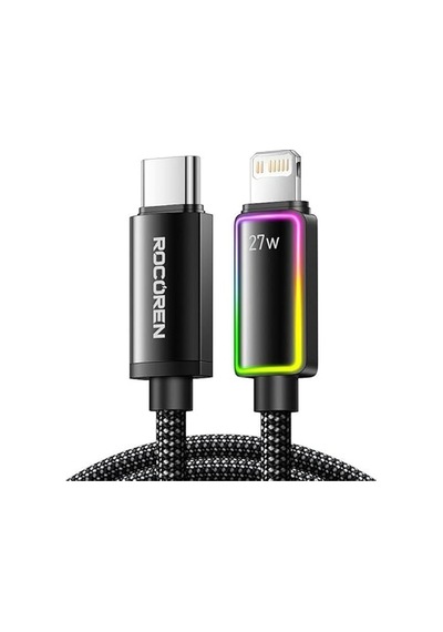 27w Type-c To Lightning Rgb Aydınlatmalı Örgülü Şarj Ve Data Kablosu 1 Metre Diğer