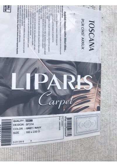 Liparis Halı Toscana 314gm Serisi Triko Akrilik Salon Oturma Yatak Odası Halısı Gri - Mavi