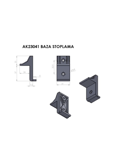 Baza Yatak Tutucu Baza Stoplama Köşeli 4lü Siyah
