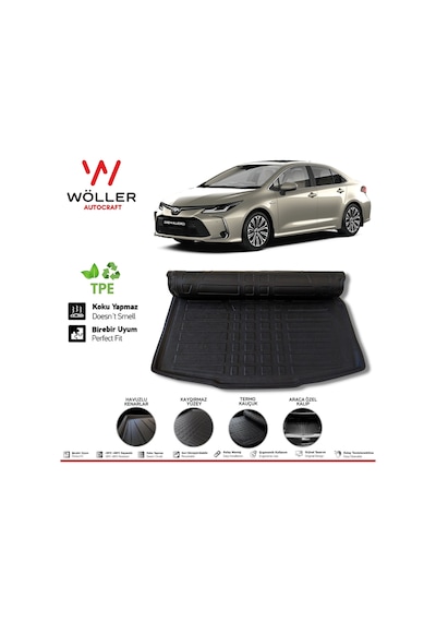 Toyota Corolla Uyumlu Bagaj Havuzu 2019 2022 Arası 3D Wöller Ultraflex
