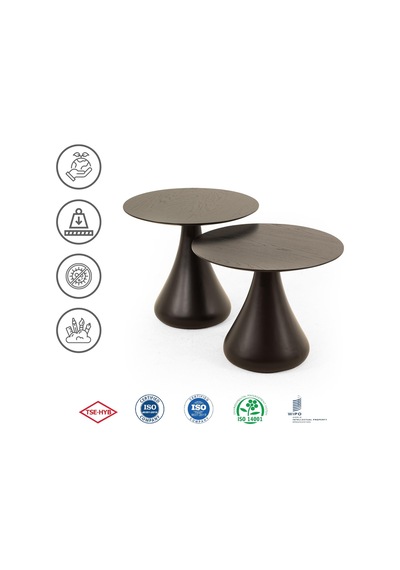 Mushroom Set Sehpa Mantar Sehpa Siyah Rehome