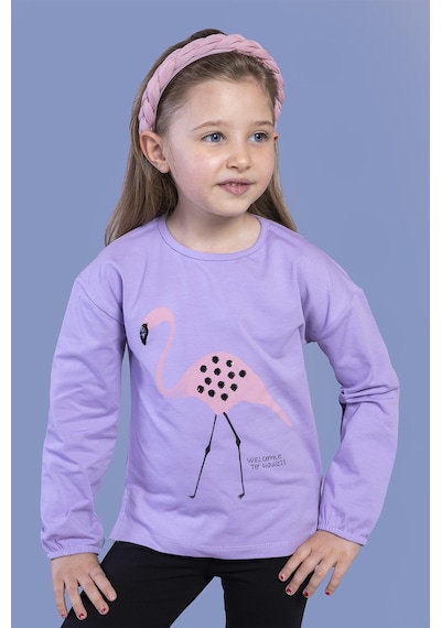 Toontoy Kids Toontoy Kız Çocuk Flamingo Baskılı Tişört Lila
