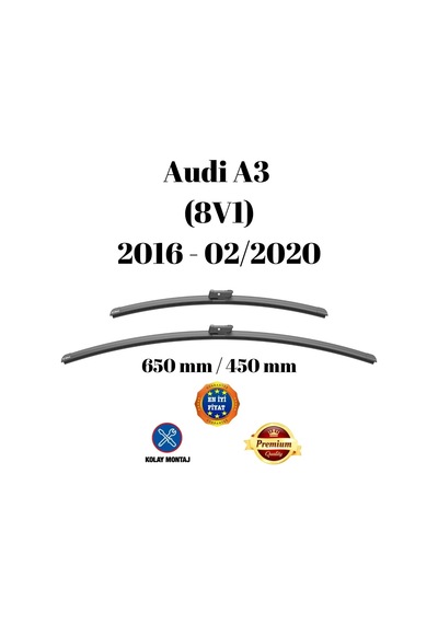 Audi A3 8v1 2016 2017 2018 2019 2020 Uyumlu Ön Cam Muz Tipi Silecek Süpürgesi Seti 650/450mm Silbak