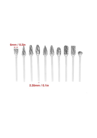 Schulzz Tungsten Ahşap Oyma 10 Adet Gravür Matkap Ucu Seti