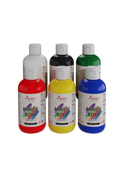 Ana Renkler Akrilik Boya 6'li Set 6x250gr Diğer